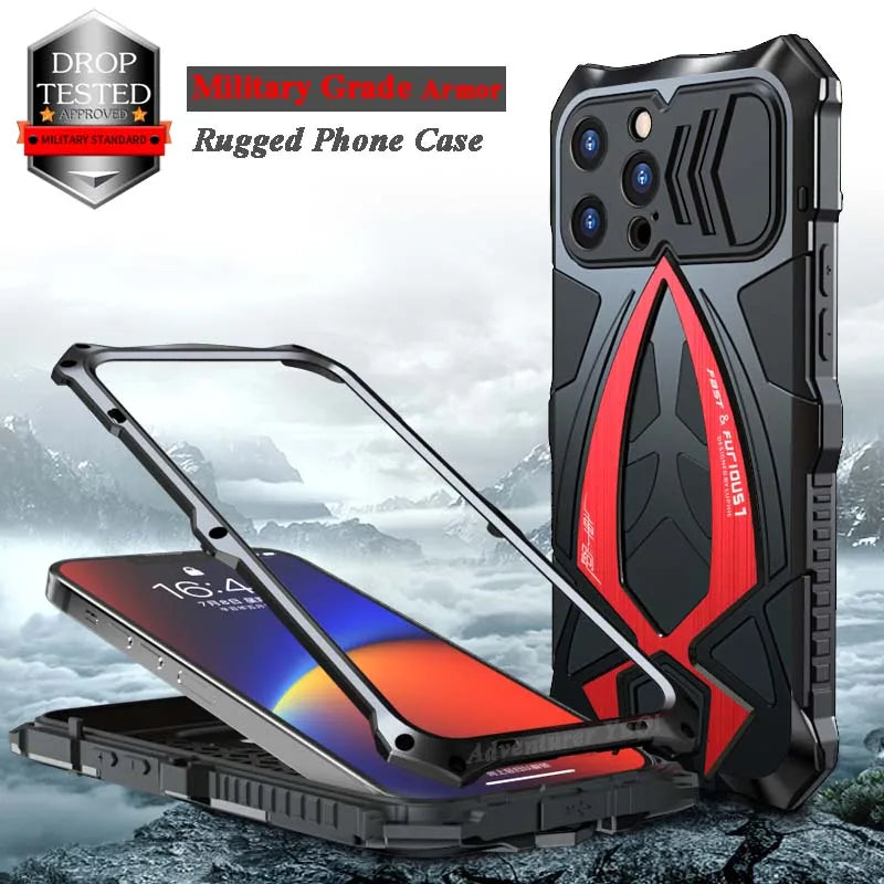 Rugged Military Grade Metal Armor iPhone Case - DealJustDeal