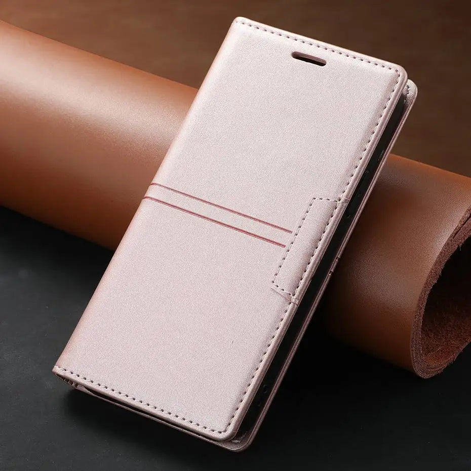 Card Holder Leather Flip Wallet Galaxy Note and S Case - DealJustDeal