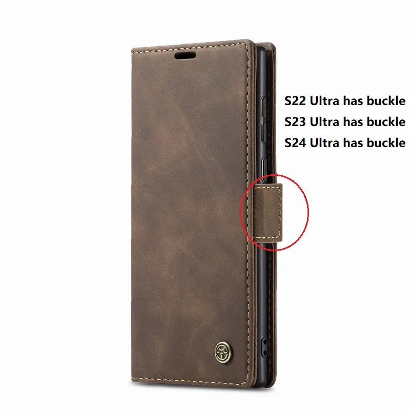 Flip Wallet Leather Galaxy Case - DealJustDeal