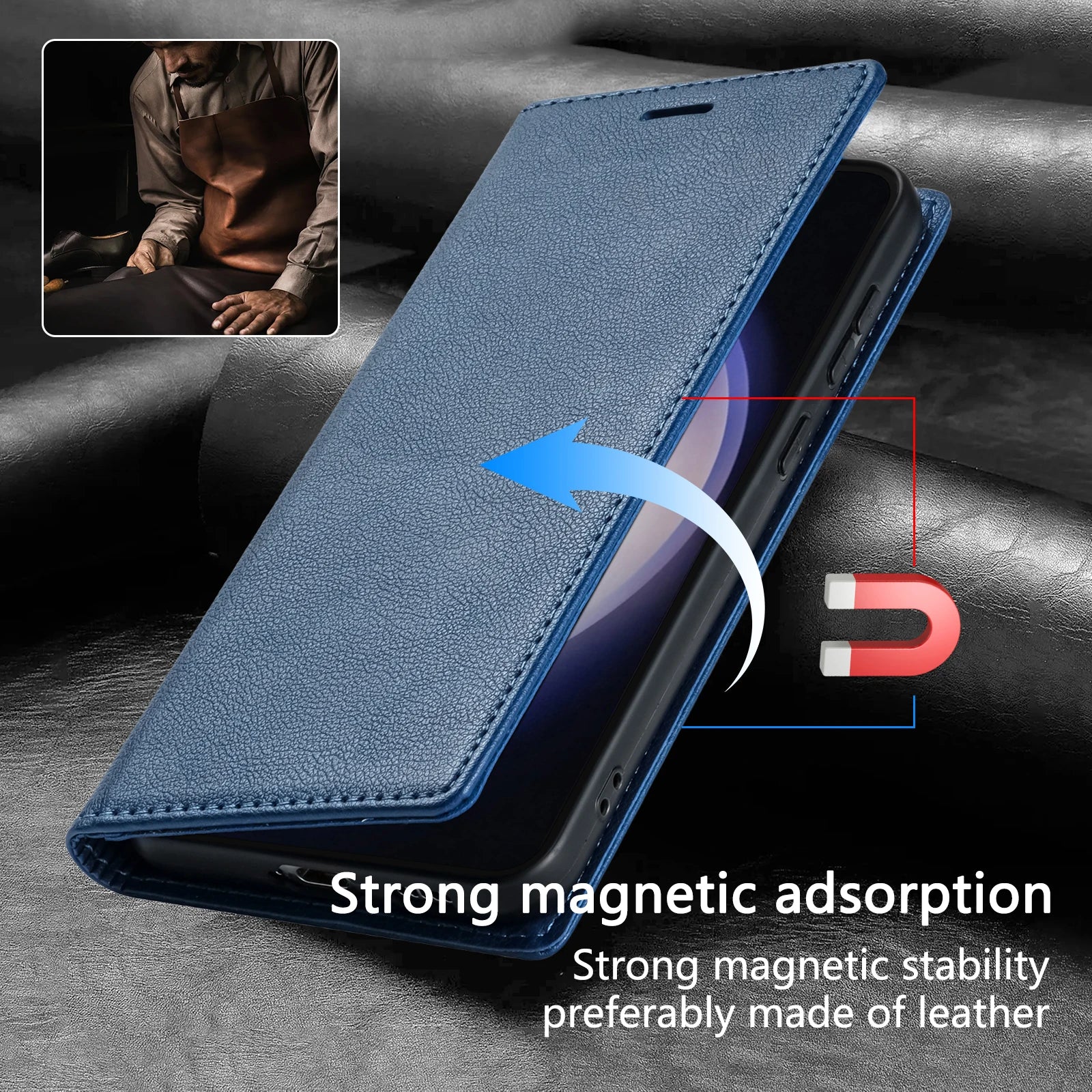 Ultra-thin Magnetic Flip Book Card Holder Wallet Leather Google Case - DealJustDeal