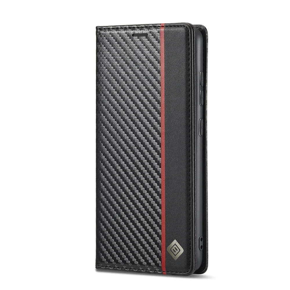 Flip Wallet Carbon Fiber Leather Galaxy A and S Case - DealJustDeal