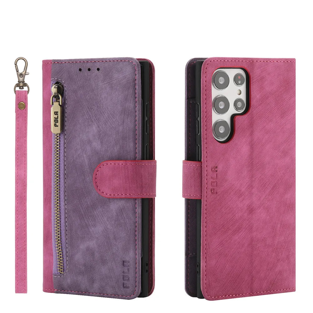 Flip Leather Zipper Galaxy S Case - DealJustDeal