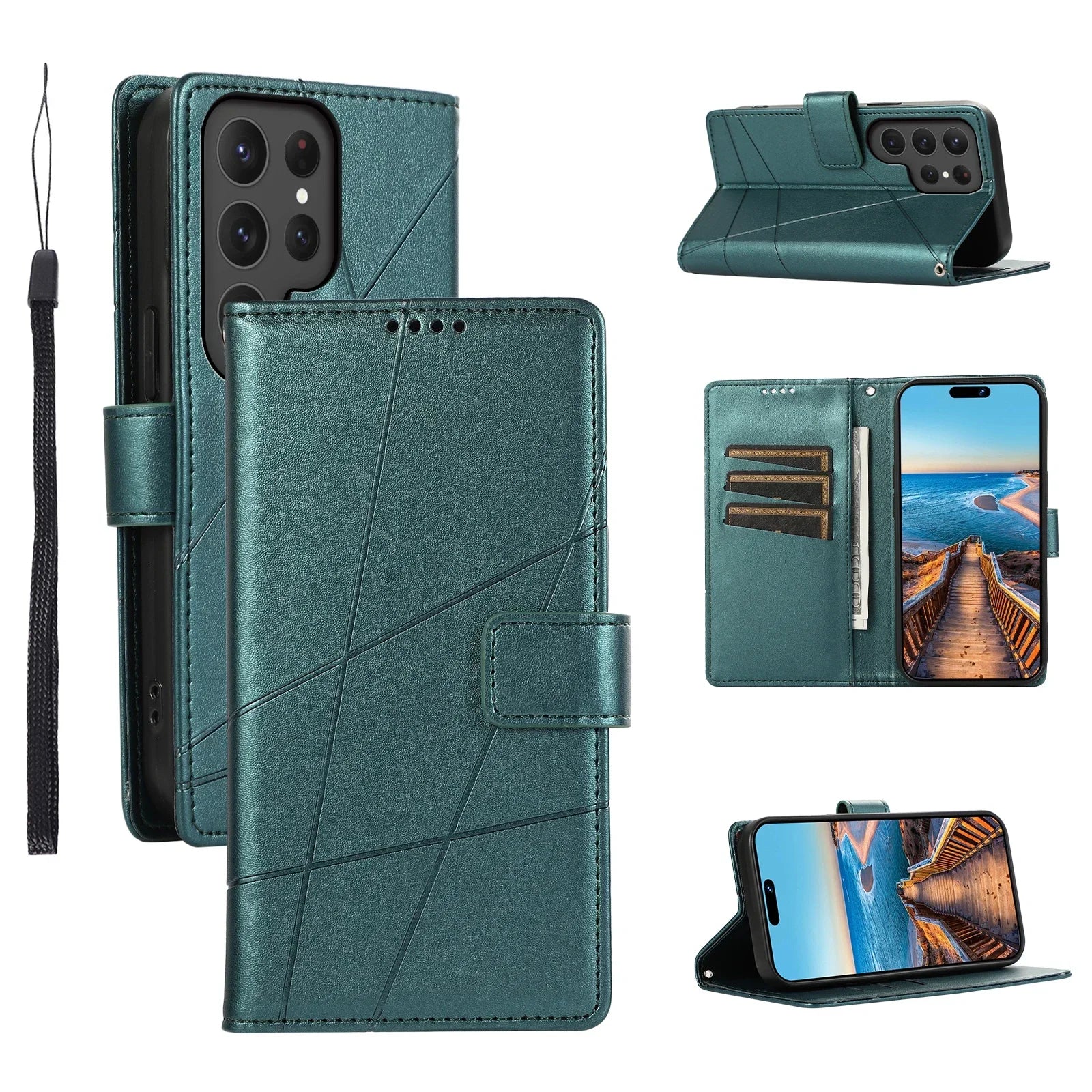 Wallet Flip Card Holder Leather Galaxy M and S Case - DealJustDeal