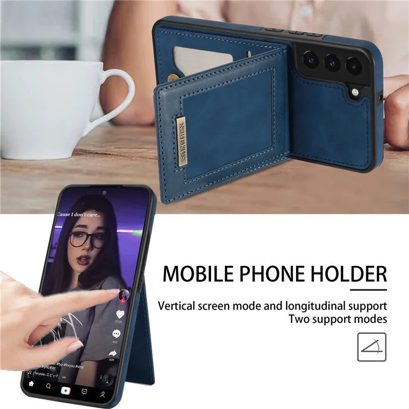 Wallet Card Leather Flip Galaxy S Case - DealJustDeal