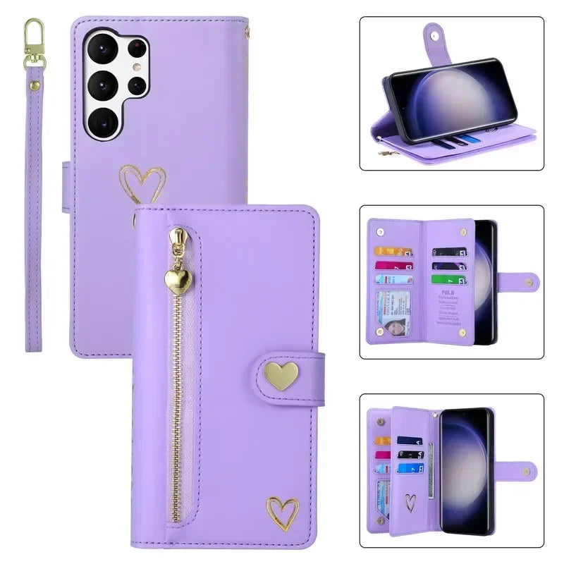 Flip Lanyard Stand Wallet Card Leather Galaxy Note and S Case - DealJustDeal