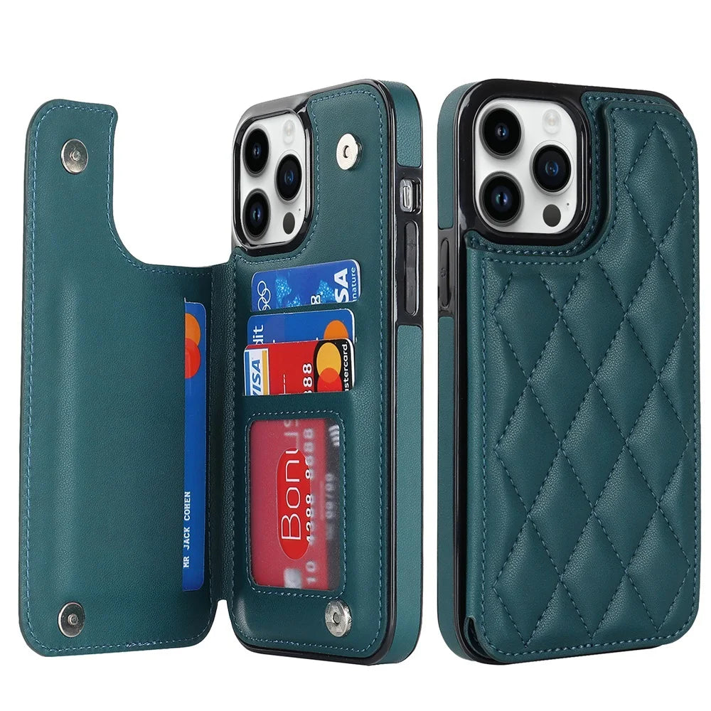 Leather Retro Card Holder Flip iPhone for iPhone Case - DealJustDeal