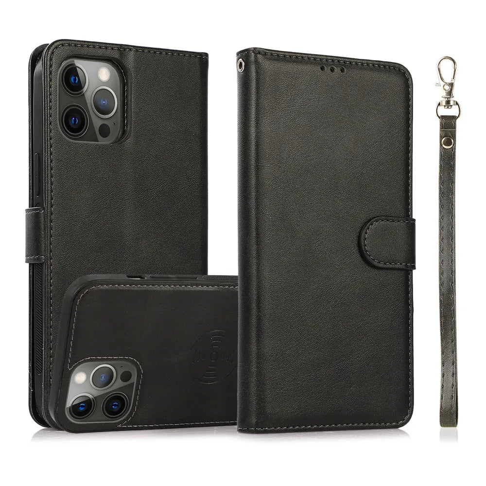 Stand Flip Wallet Magnetic Leather Protective iPhone Case - DealJustDeal