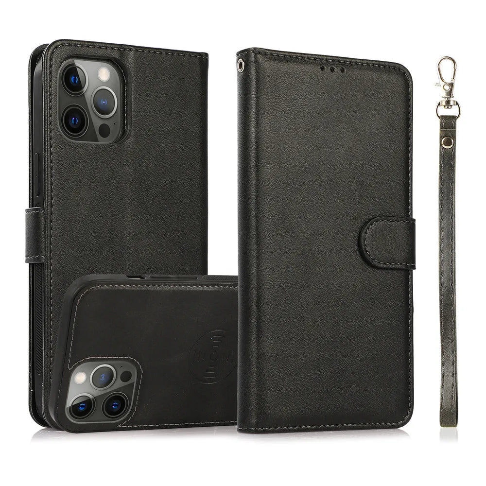 Stand Flip Wallet Magnetic Leather iPhone Case - DealJustDeal