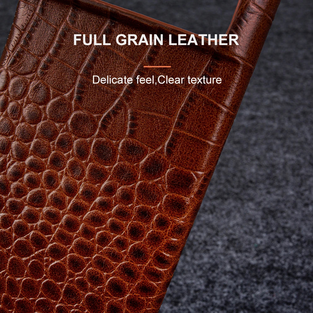 Crocodile Pattern Genuine Leather Google Case - DealJustDeal