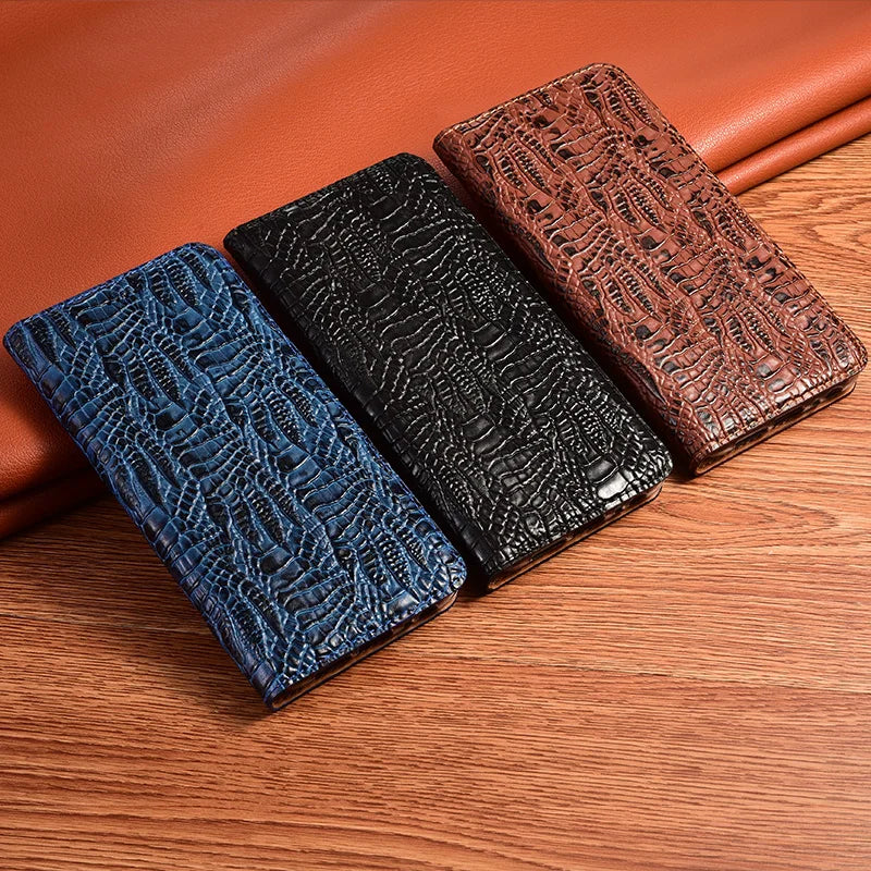 Crocodile Claw Genuine Leather Flip iPhone Case - DealJustDeal