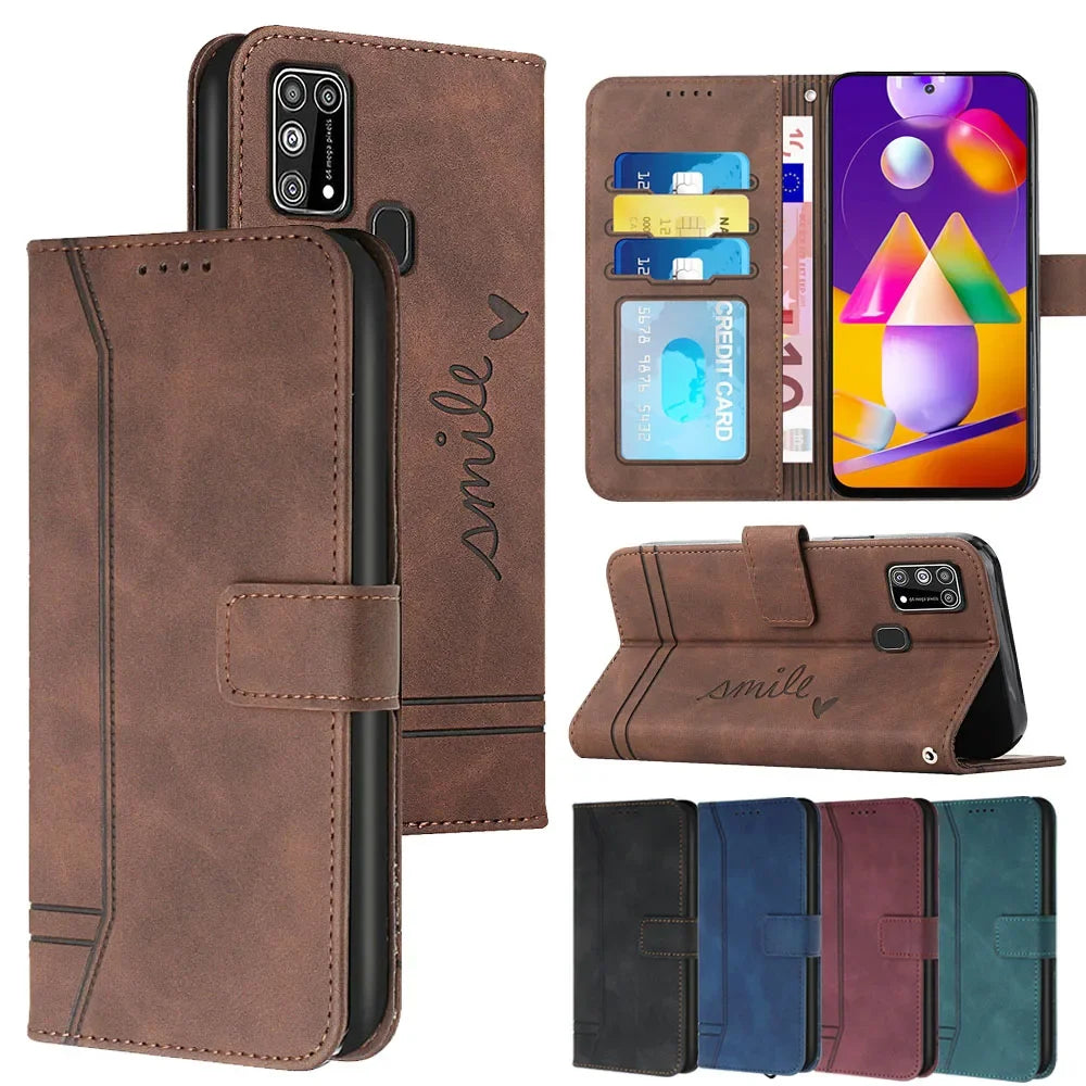 Magnetic Card Pocket Wallet Leather Galaxy M Case - DealJustDeal