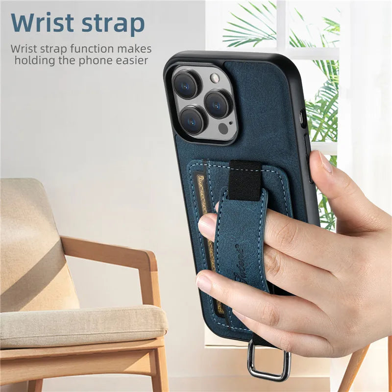 Wallet Cover Cards Holder Pocket Leather iPhone Case - DealJustDeal