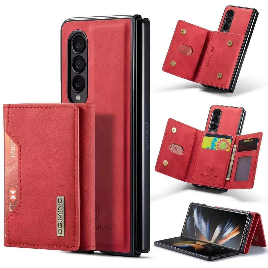 Detachable Card Pocket Flip Leather Magnetic Wallet Galaxy Fold Z Case - DealJustDeal