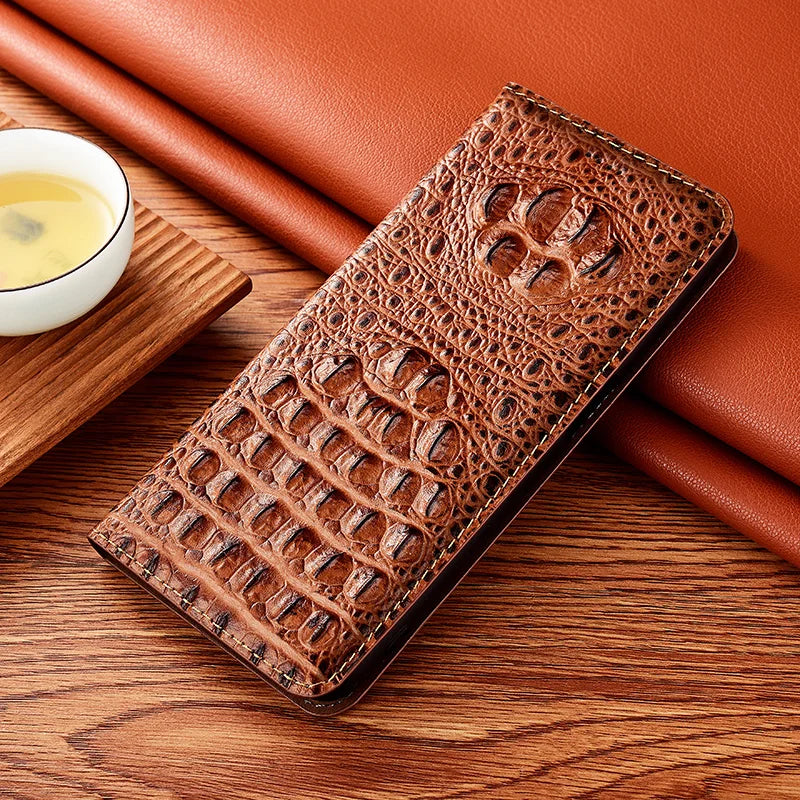 Cowhide Magnetic Crocodile Genuine Leather Galaxy A Case - DealJustDeal