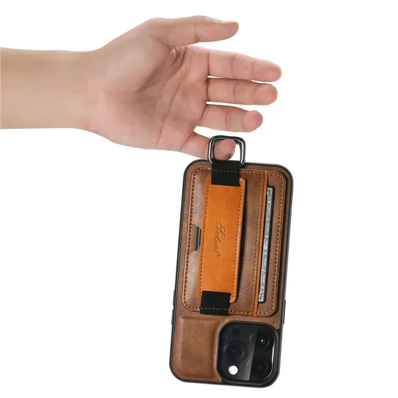 Wallet Cover Cards Holder Pocket Leather iPhone Case - DealJustDeal