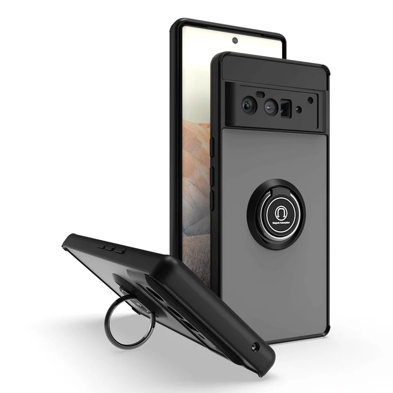 Transparent Ring Stand Shockproof Matte Google Case - DealJustDeal