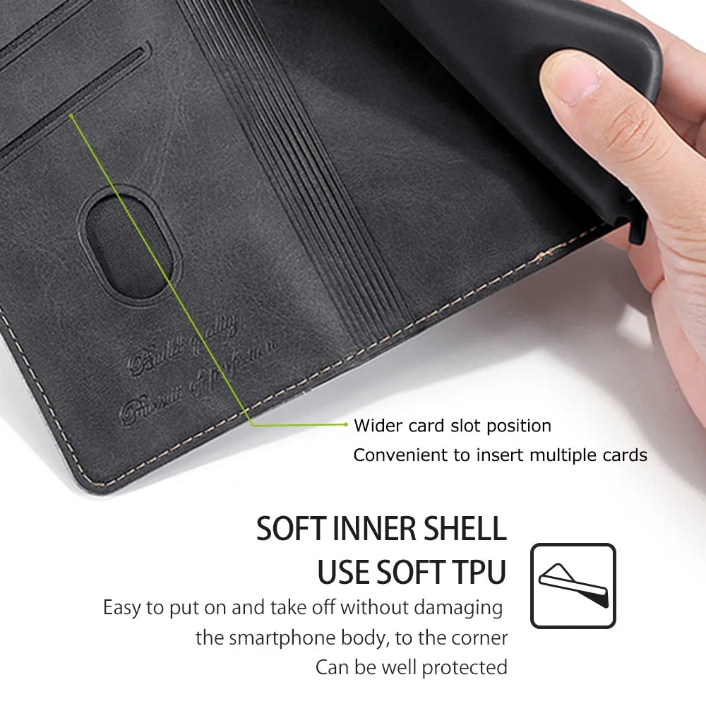 Leather Wallet Card Slot Flip Google Case - DealJustDeal