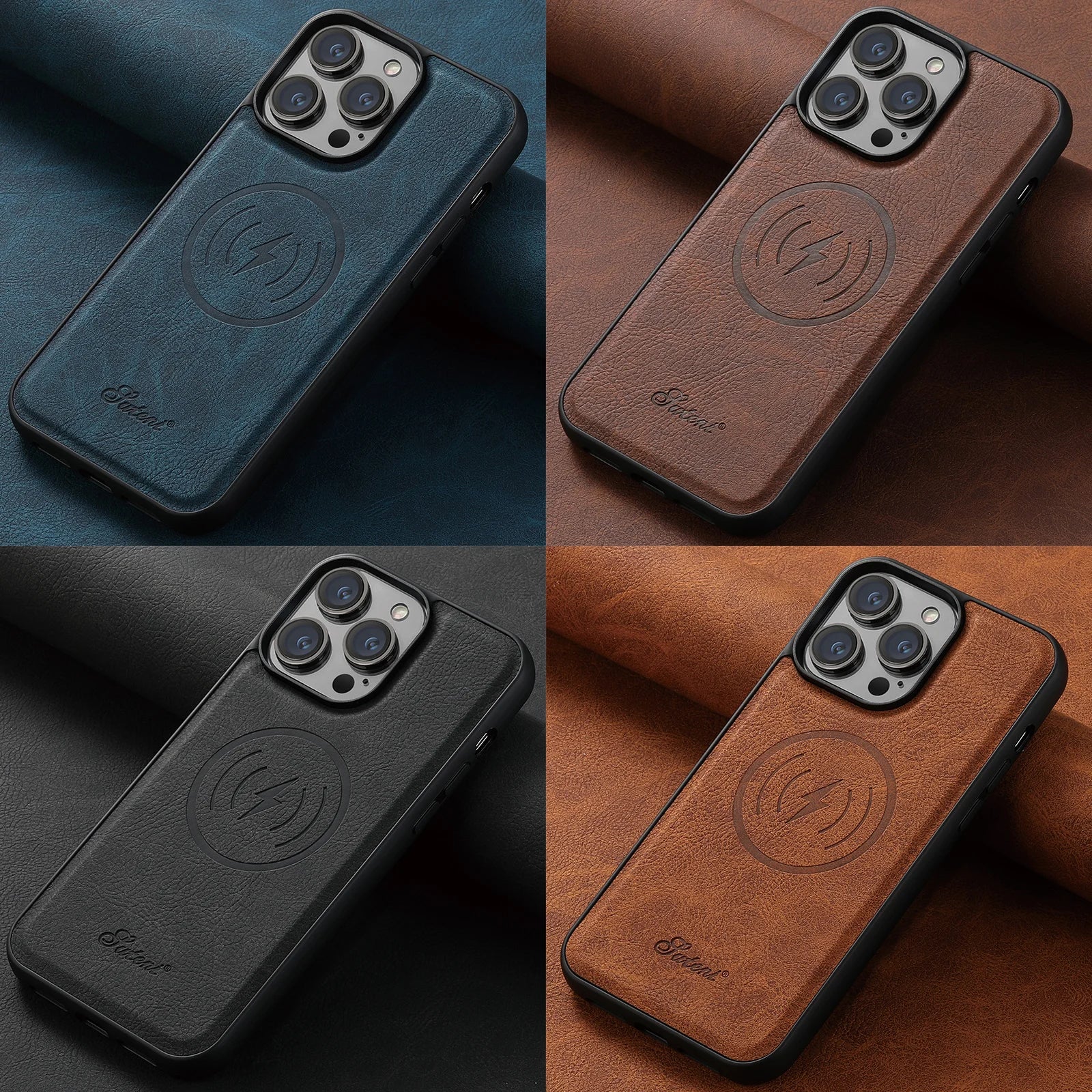 Wireless Charging Magnetic Leather iPhone Case - DealJustDeal