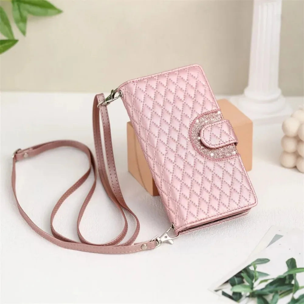 Zipper Wallet Card Crossbody PU Leather Galaxy S Case - DealJustDeal