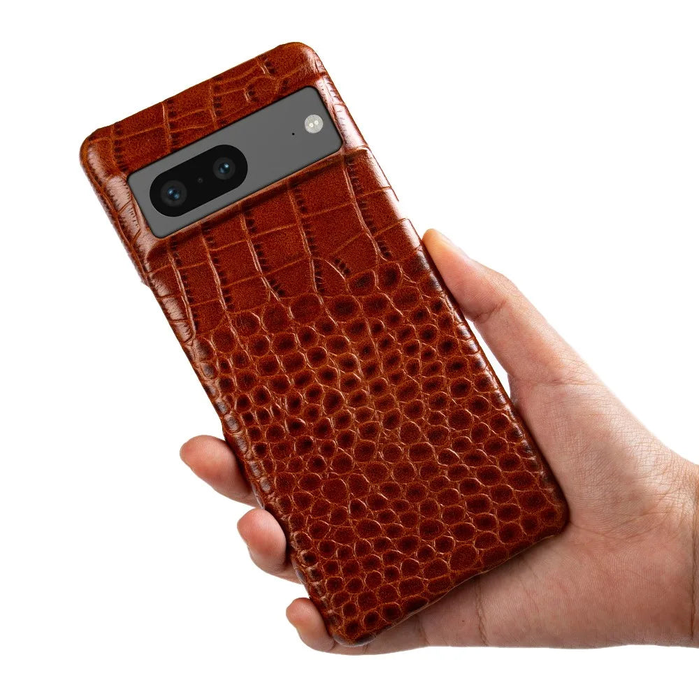 Crocodile Grain Genuine Leather Google Case - DealJustDeal