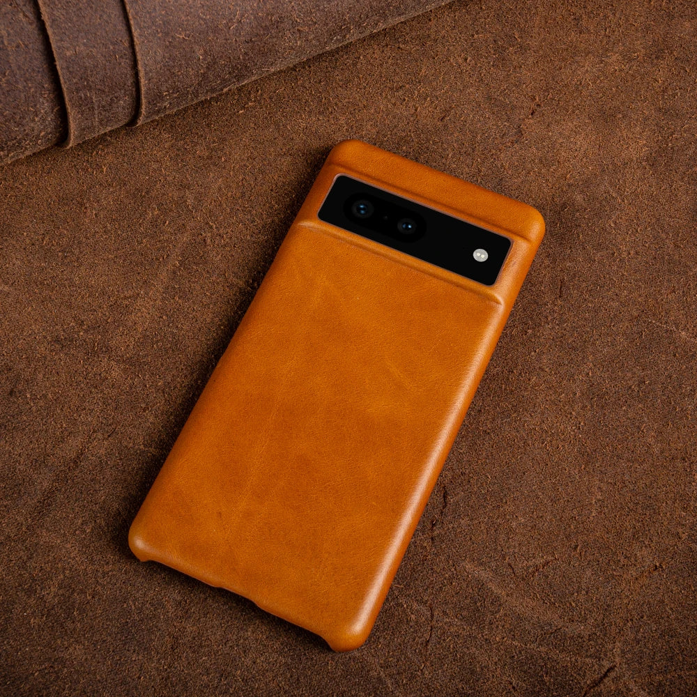 Aesthetic Vintage Oil Wax Genuine Leather Google Case - DealJustDeal