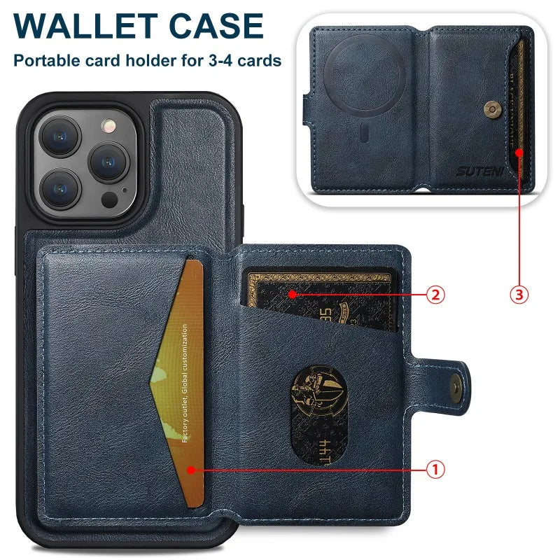 2 in 1 Detachable Leather Magnetic iPhone Case - DealJustDeal