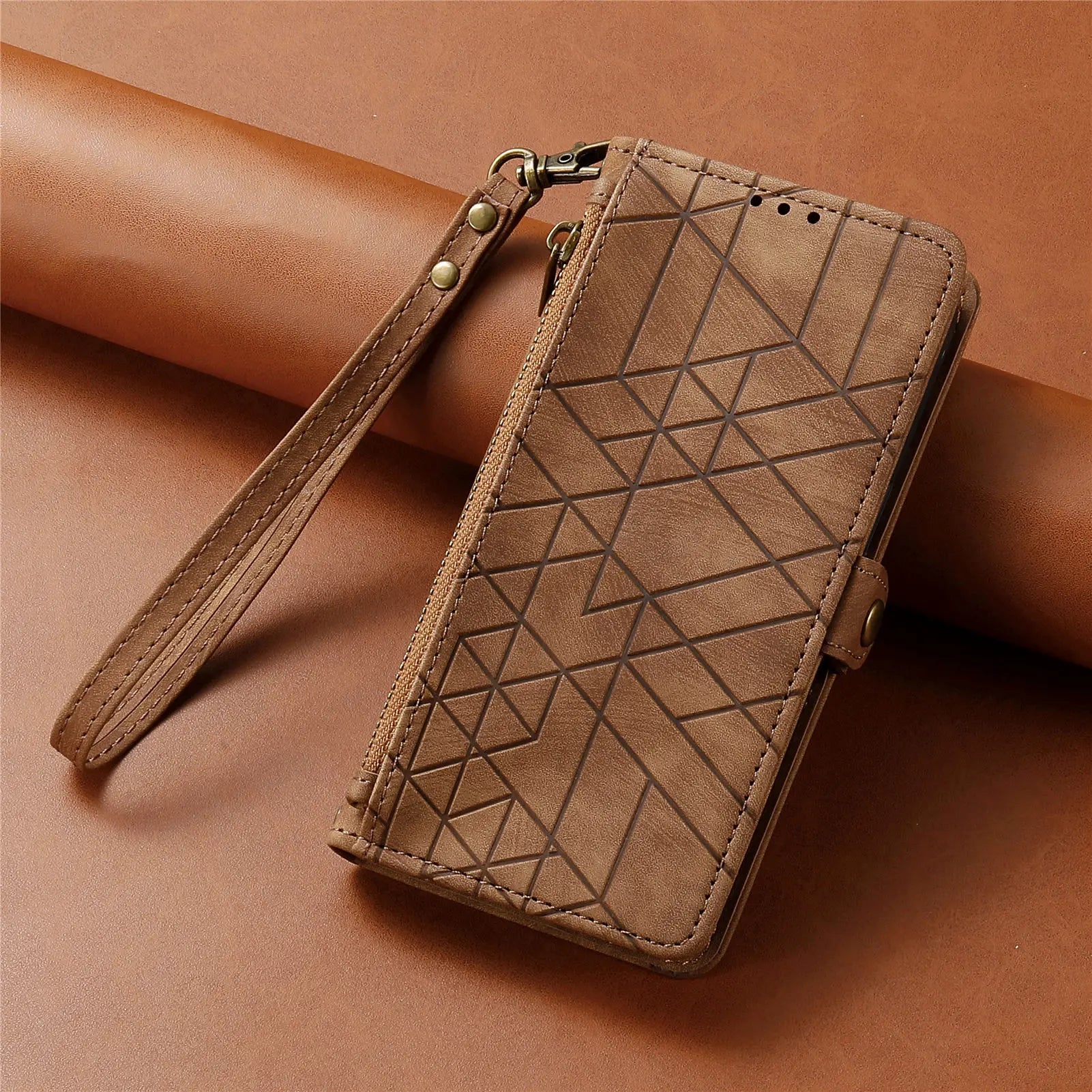 Hand Strap Wallet Zipper Leather Galaxy S Case - DealJustDeal