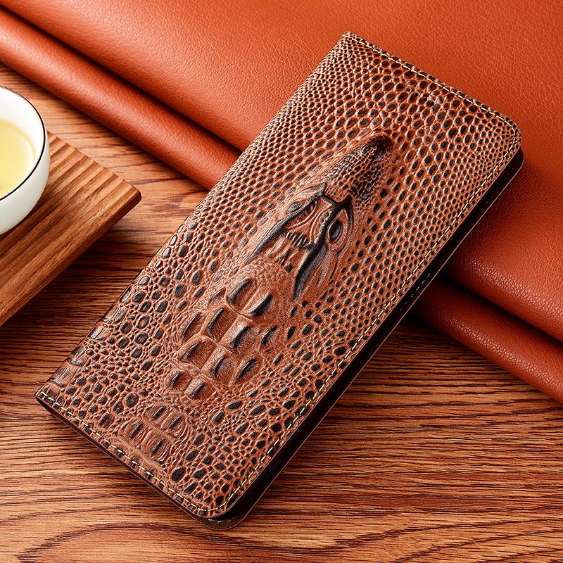 Crocodile Genuine Leather Magnetic Flip Galaxy Note Case - DealJustDeal