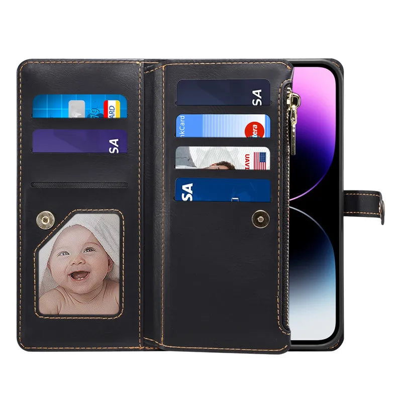 RFID NFC Credit Lanyard Wallet  Leather Galaxy A and S Case - DealJustDeal