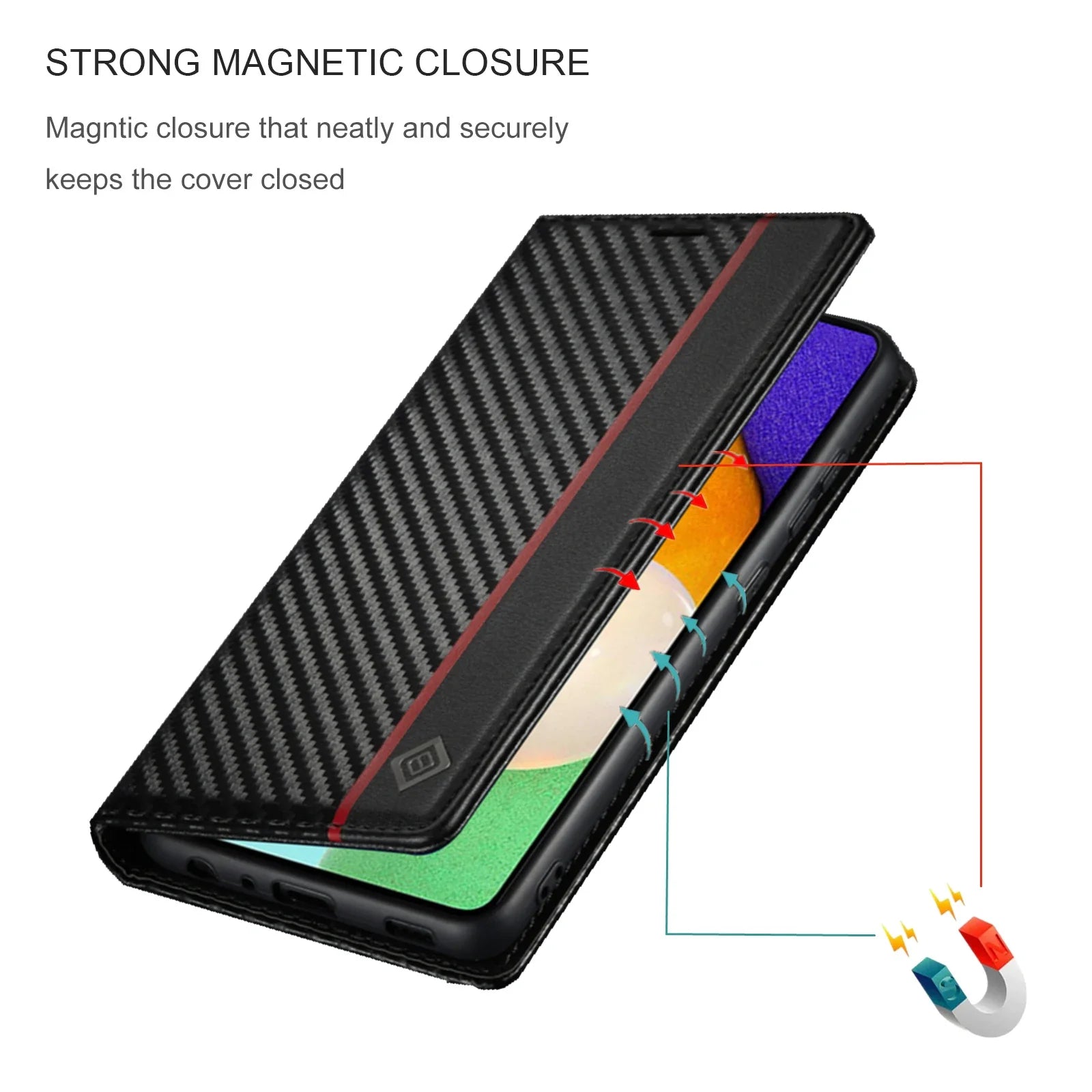 Card Slots Wallet Carbon Fiber Leather Galaxy A Case - DealJustDeal