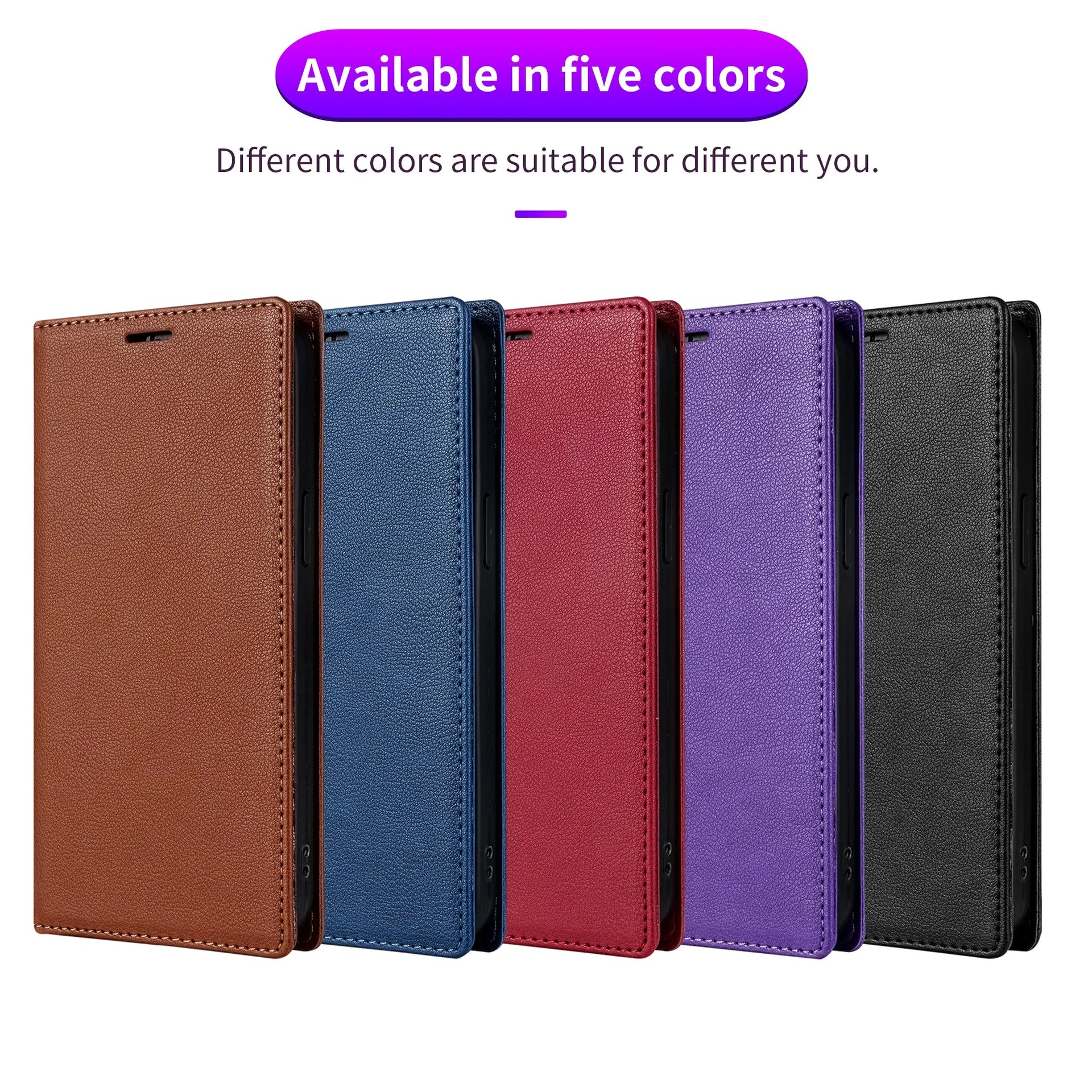 Ultra-thin Magnetic Flip Book Card Holder Wallet Leather Google Case - DealJustDeal