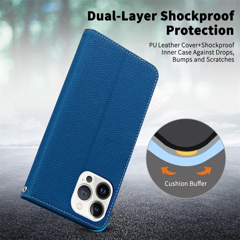 Magnetic Leather iPhone Case - DealJustDeal