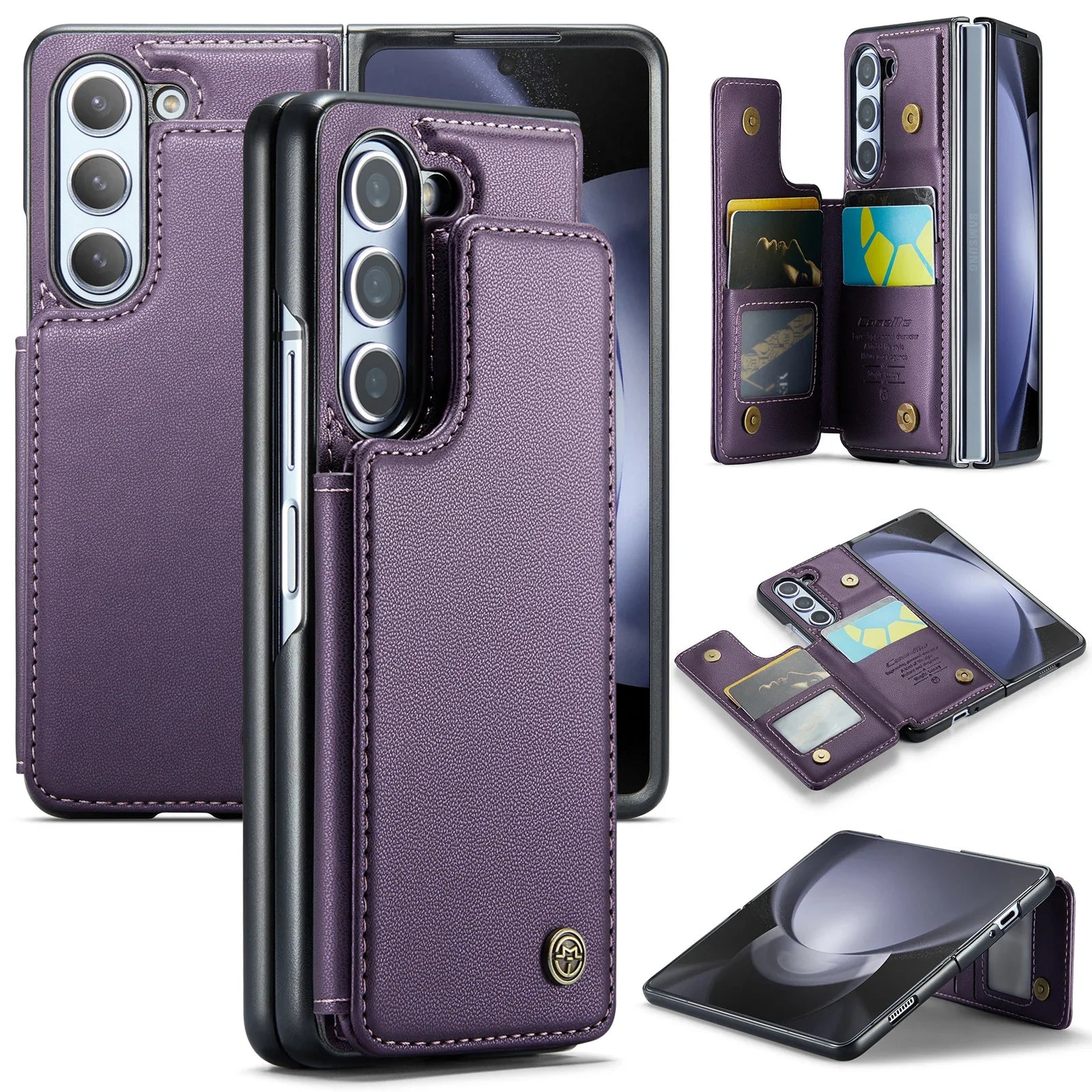 Pocket Purse Skin Feeling RFID Cards Slot Leather Wallet Galaxy Z Fold Case - DealJustDeal