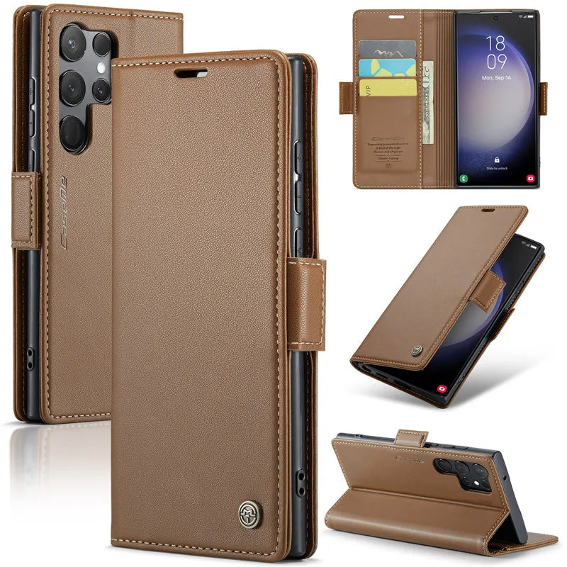 Card Leather Wallet Galaxy A, Note and S Case - DealJustDeal