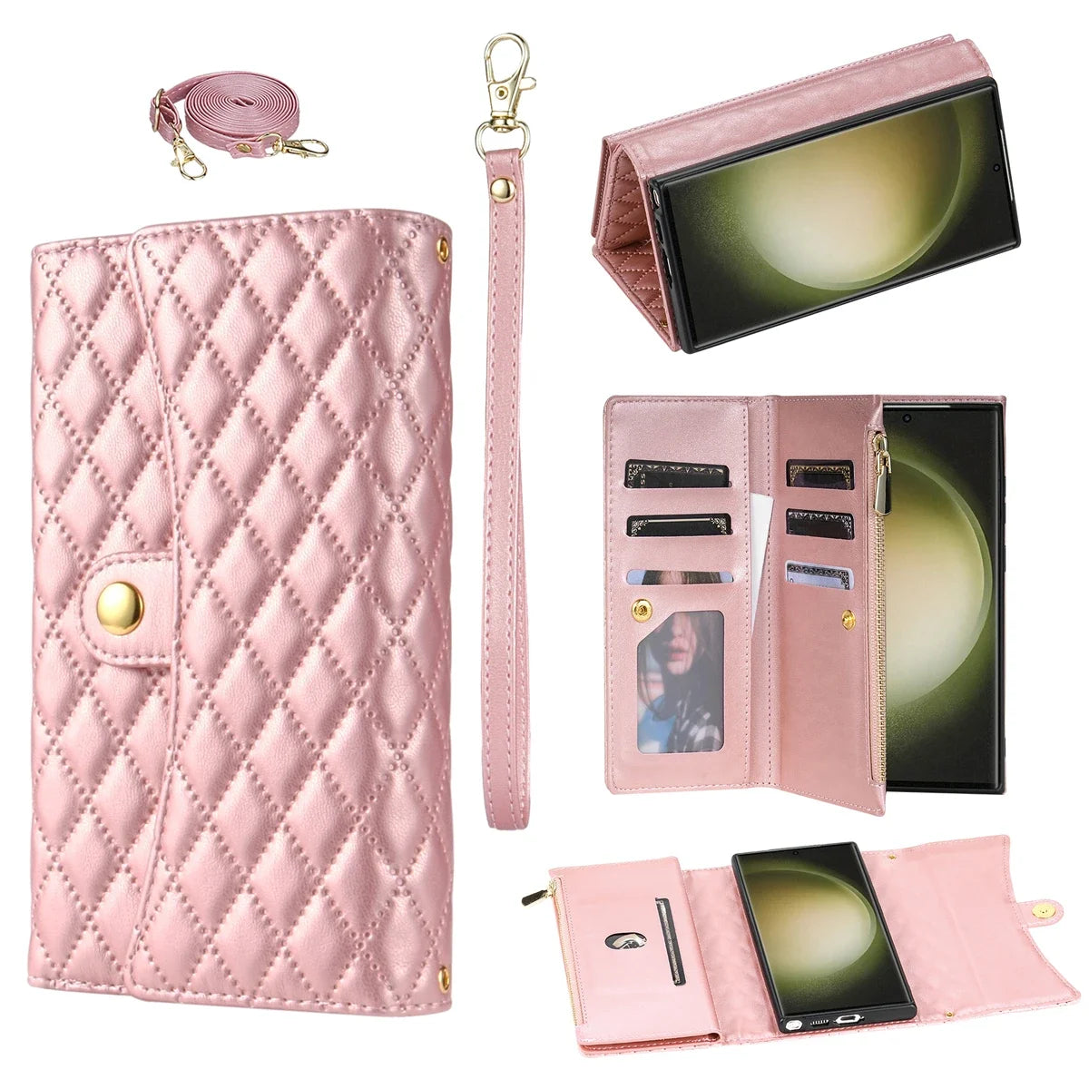 Crossbody Cards Slot Wallet Leather Galaxy Note and S Case - DealJustDeal