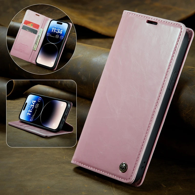 Leather Flip Wallet Galaxy Note and S Case - DealJustDeal