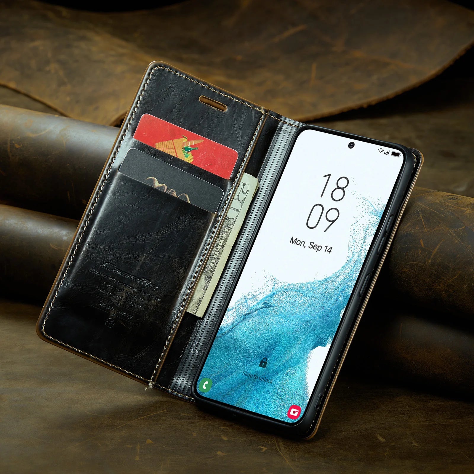 Magnet Flip Leather Wallet Galaxy Note and S Case - DealJustDeal