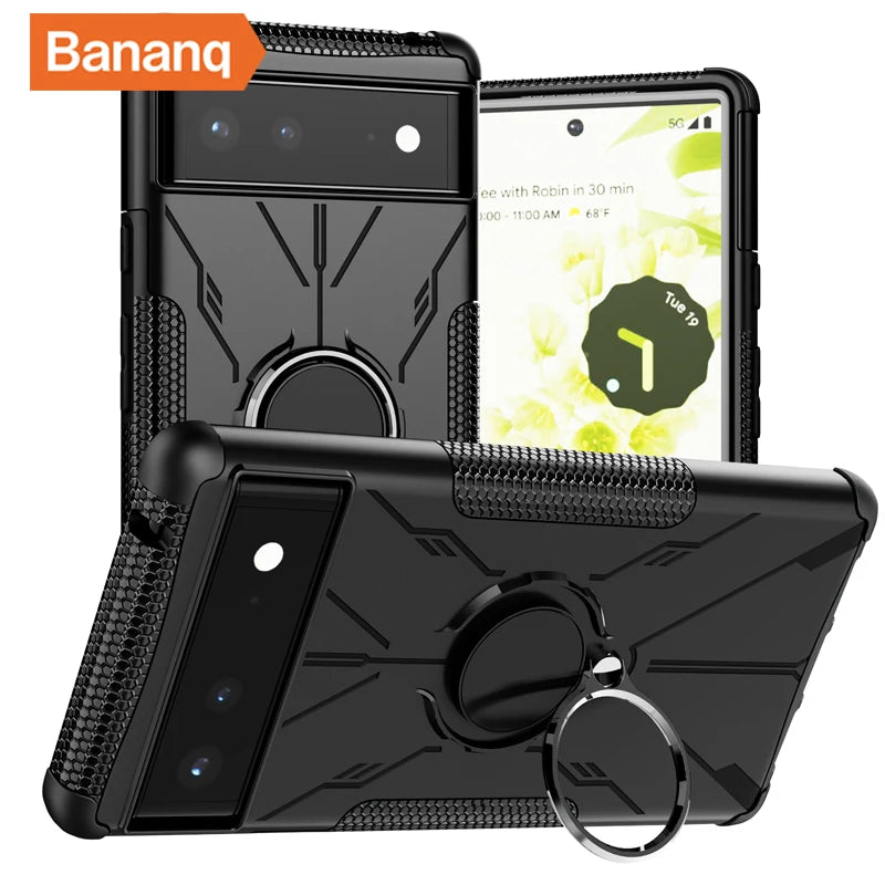 ShockProof Holder Armor Metal Ring Stand Magnetic Google Case - DealJustDeal