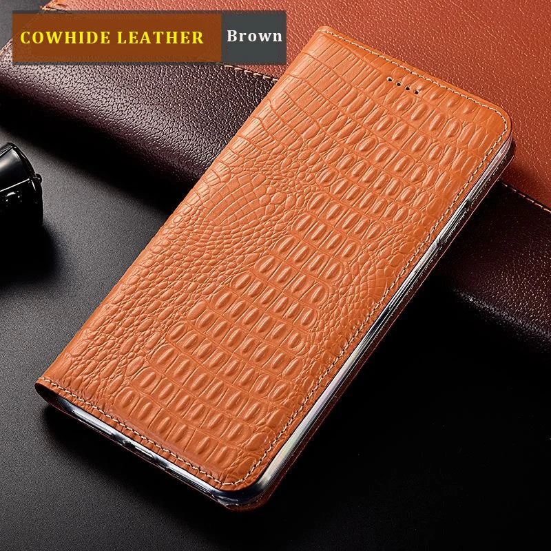 Magnetic Crocodile Pattern Cowhide Genuine Leather Galaxy S Case - DealJustDeal