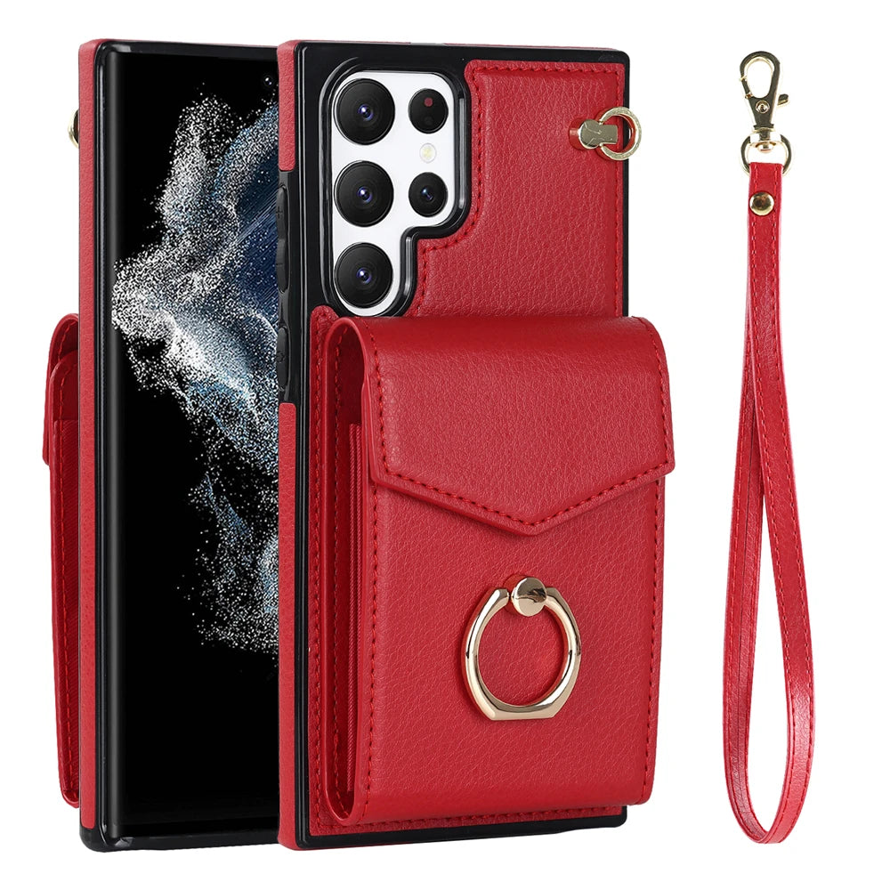 Stand Holder Wallet Leather Galaxy S Case - DealJustDeal