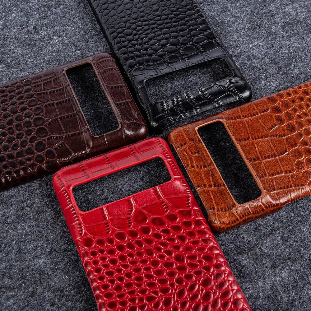 Crocodile Grain Genuine Leather Google Case - DealJustDeal