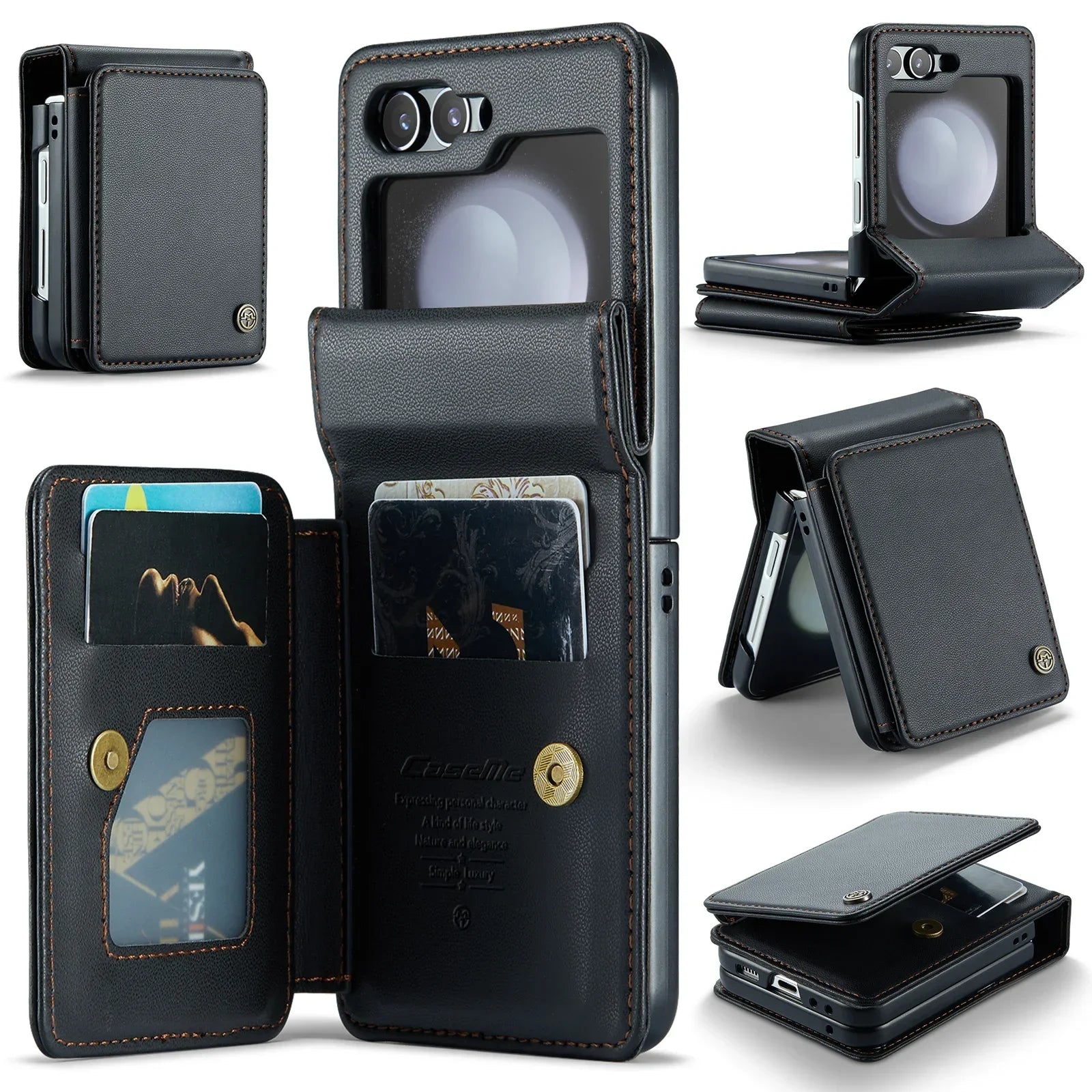 Magnetic Wallet Flip Leather Galaxy Z Flip Case - DealJustDeal