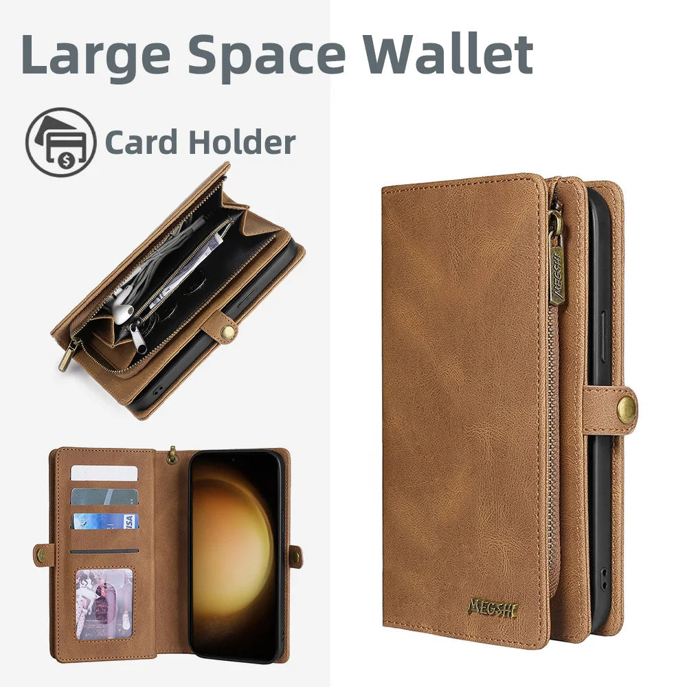 2 in 1 Magnetic Detachable Leather Wallet Galaxy S Case - DealJustDeal