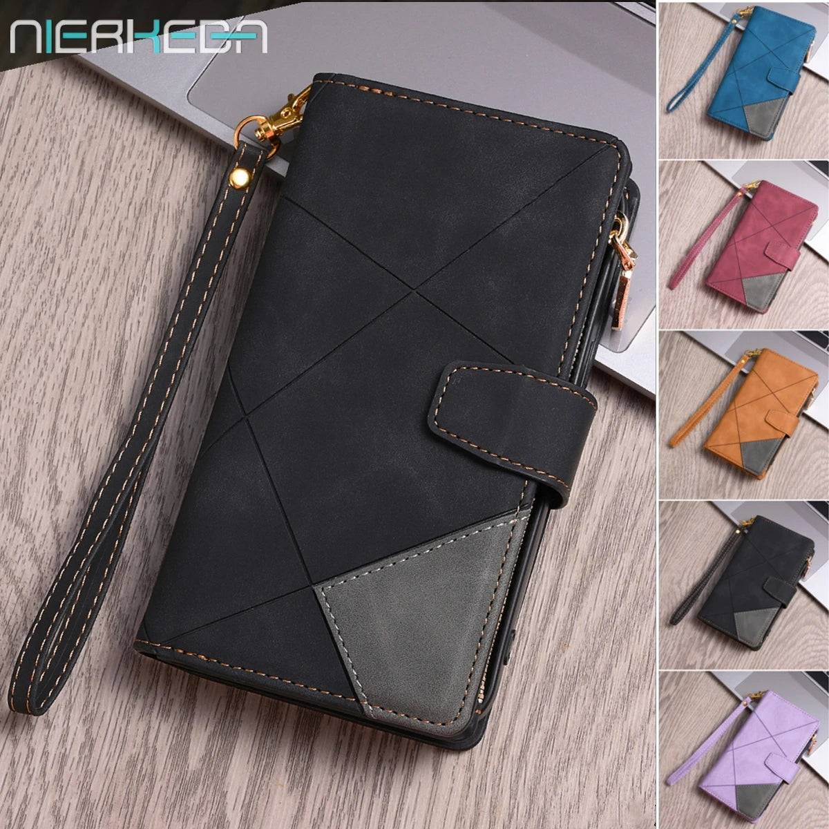 Card Slot Flip Wallet Leather Galaxy A and M Case - DealJustDeal