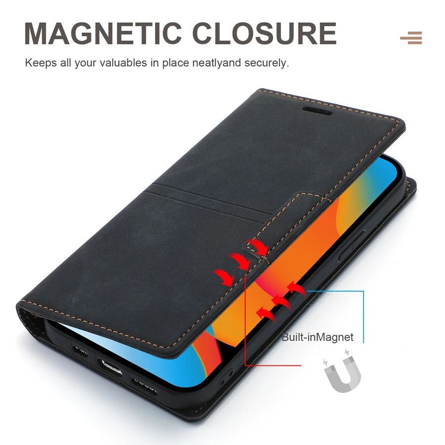 Wallet Fantastic Suction Card Magnetic Flip Leather iPhone Case - DealJustDeal