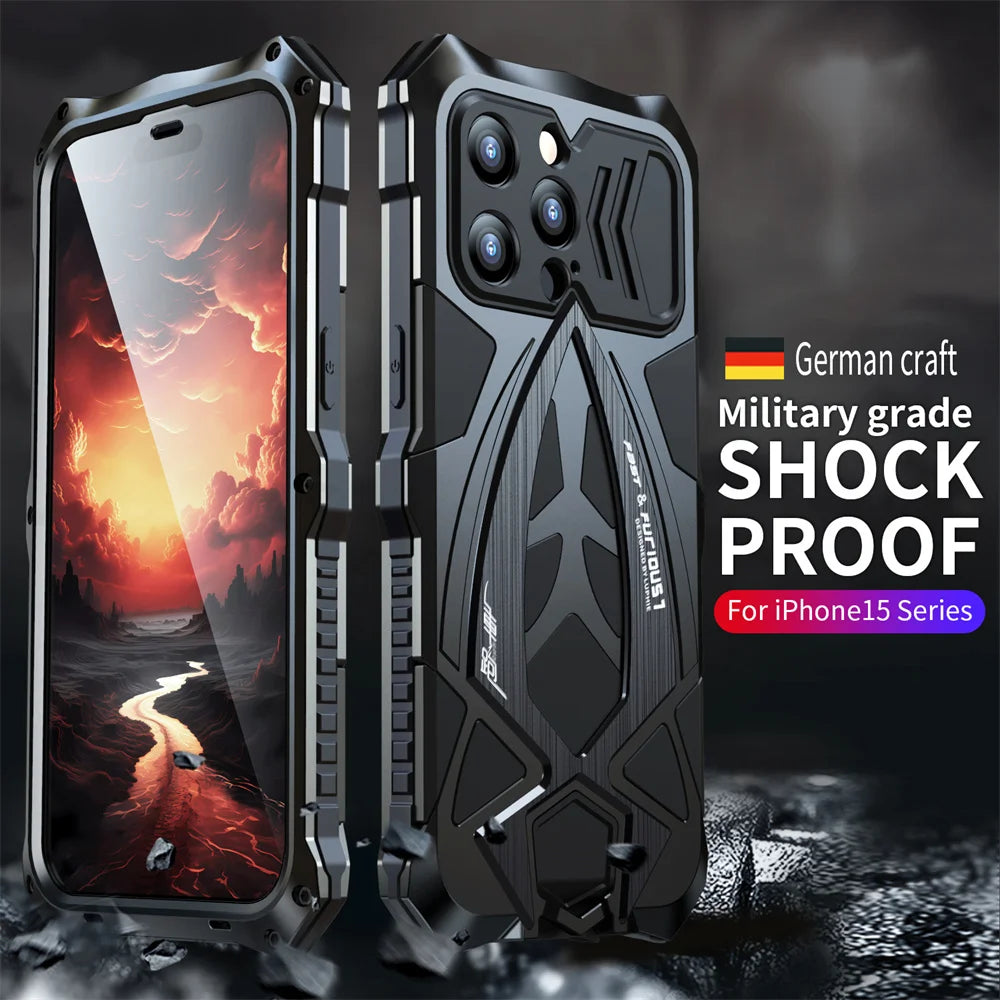 Rugged Armor Shockproof Metal TPU Shell Bumper iPhone Case - DealJustDeal