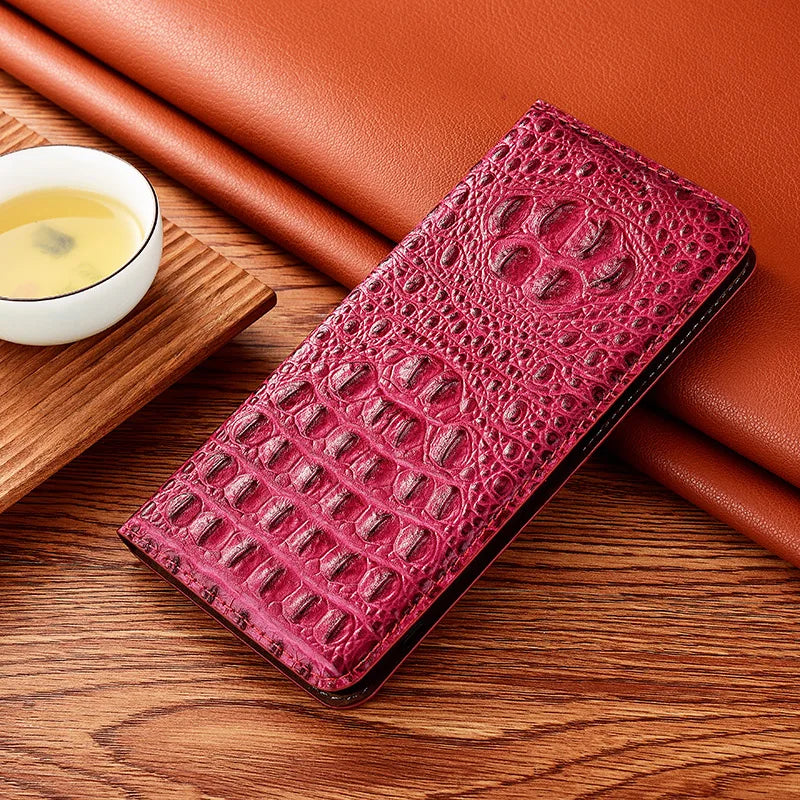 Crocodile Claw pattern Genuine Leather Flip Google Case - DealJustDeal