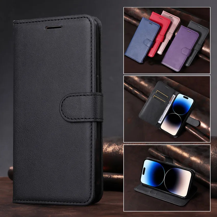 Pure Color Wallet Flip Leather Google Case - DealJustDeal