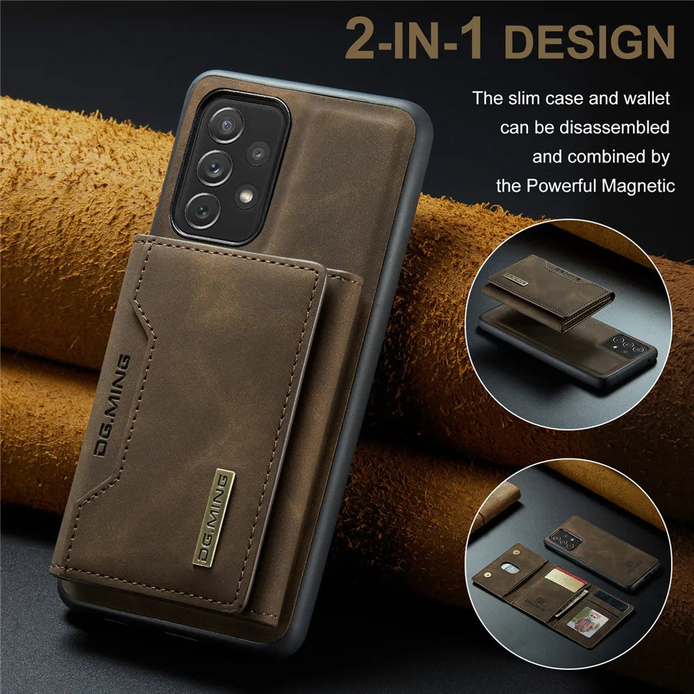 2 in 1 Detachable Magnetic Leather Galaxy A Case - DealJustDeal