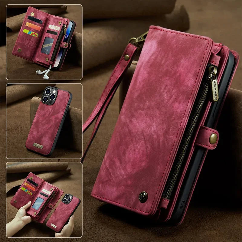 Flip Wallet Leather iPhone Case - DealJustDeal